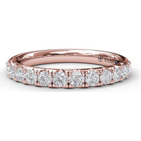 Diamond Wedding Band with Shared-Prong Set Round Brilliant Diamonds by Fana - 0.63 Carat Total Diamond Weight