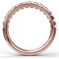 Diamond Wedding Band with Shared-Prong Set Round Brilliant Diamonds by Fana - 0.63 Carat Total Diamond Weight
