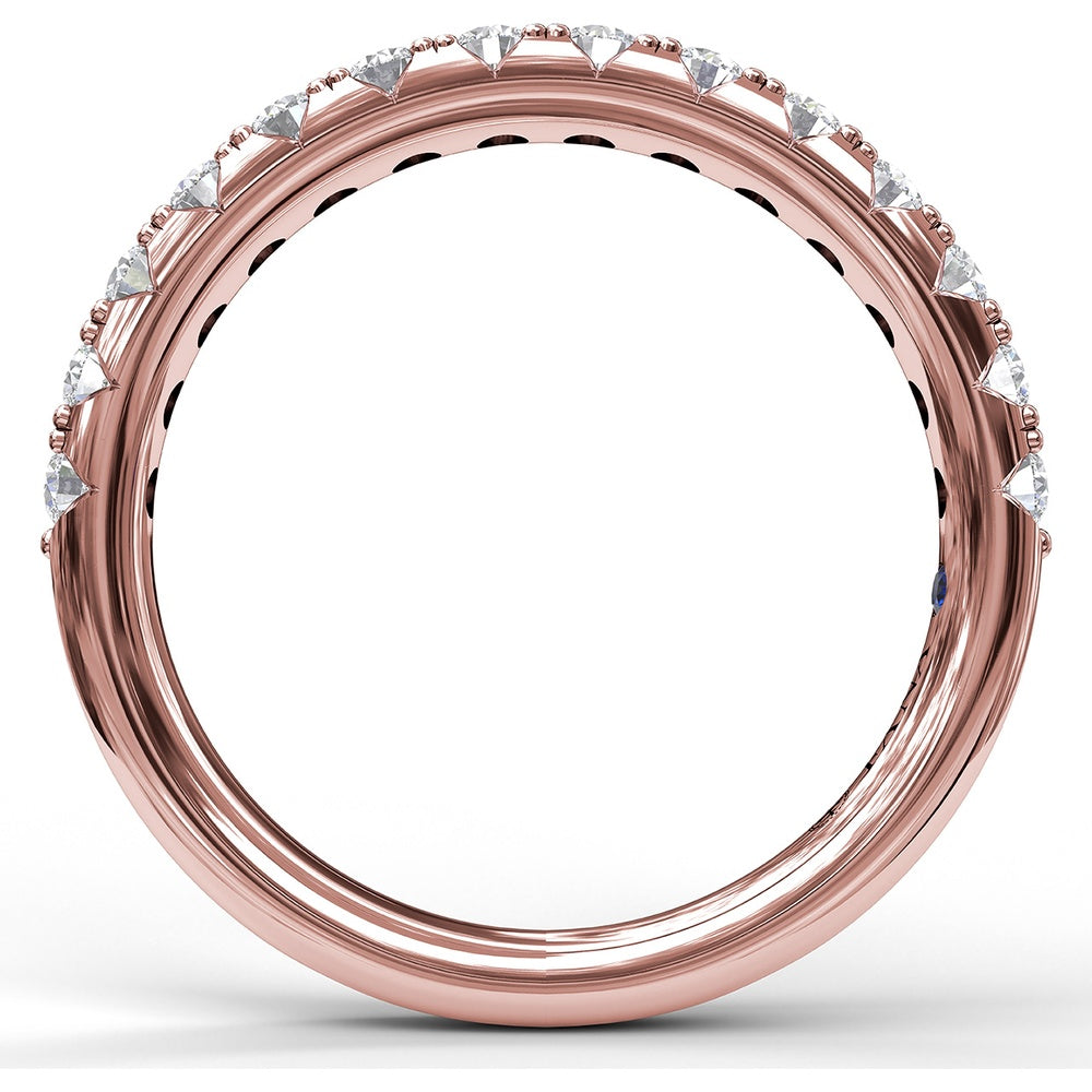 Diamond Wedding Band with Shared-Prong Set Round Brilliant Diamonds by Fana - 0.63 Carat Total Diamond Weight