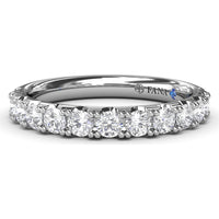 Diamond Wedding Band with Shared-Prong Set Round Brilliant Diamonds by Fana - 0.74 Carat Total Diamond Weight