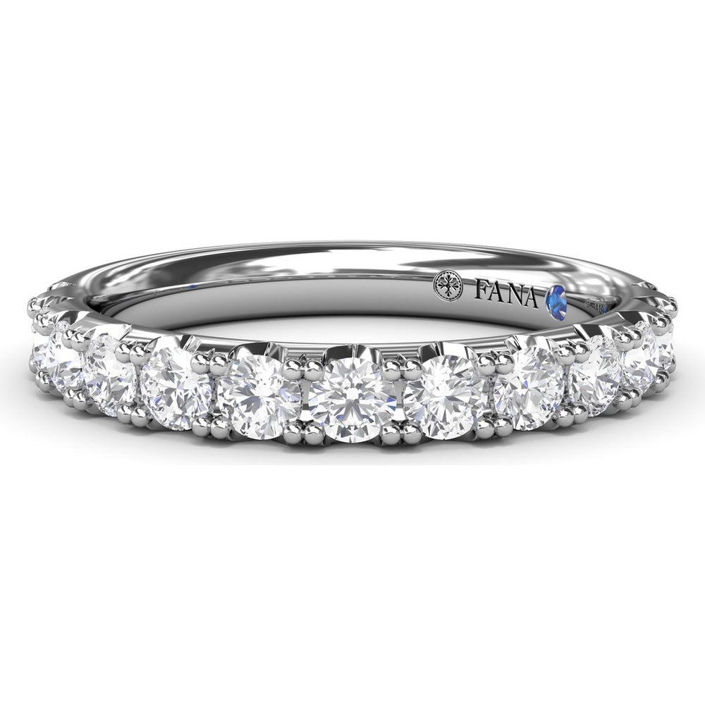 Diamond Wedding Band with Shared-Prong Set Round Brilliant Diamonds by Fana - 0.74 Carat Total Diamond Weight