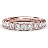 Diamond Wedding Band with Shared-Prong Set Round Brilliant Diamonds by Fana - 0.74 Carat Total Diamond Weight