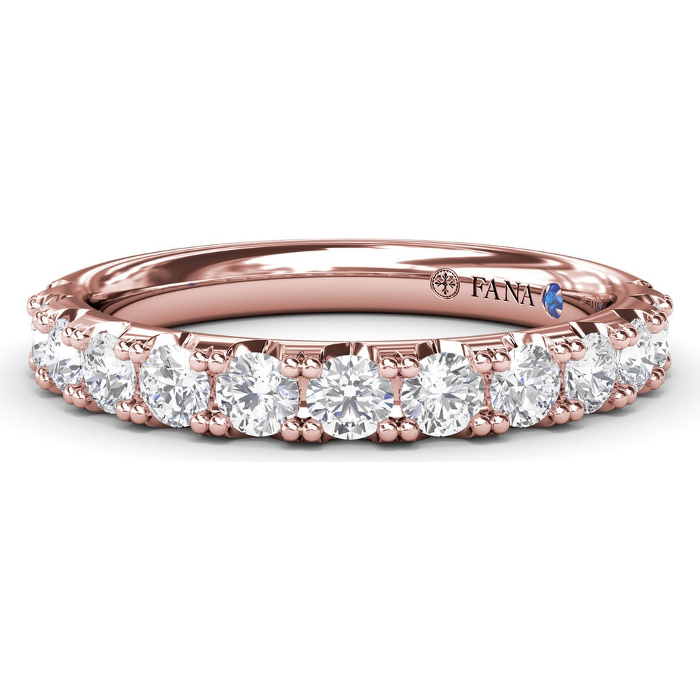 Diamond Wedding Band with Shared-Prong Set Round Brilliant Diamonds by Fana - 0.74 Carat Total Diamond Weight