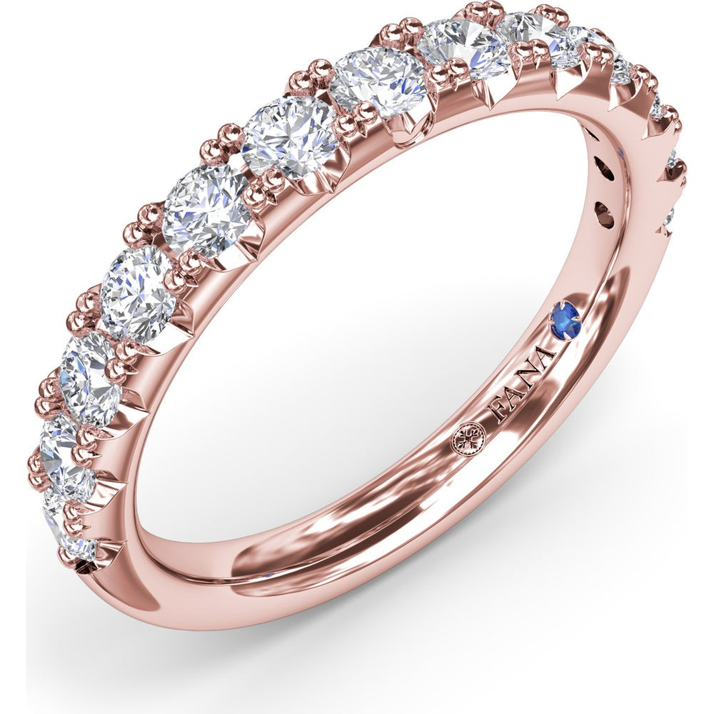 Diamond Wedding Band with Shared-Prong Set Round Brilliant Diamonds by Fana - 0.74 Carat Total Diamond Weight
