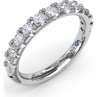 Diamond Wedding Band with Shared-Prong Set Round Brilliant Diamonds by Fana - 0.74 Carat Total Diamond Weight