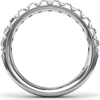 Diamond Wedding Band with Shared-Prong Set Round Brilliant Diamonds by Fana - 0.74 Carat Total Diamond Weight