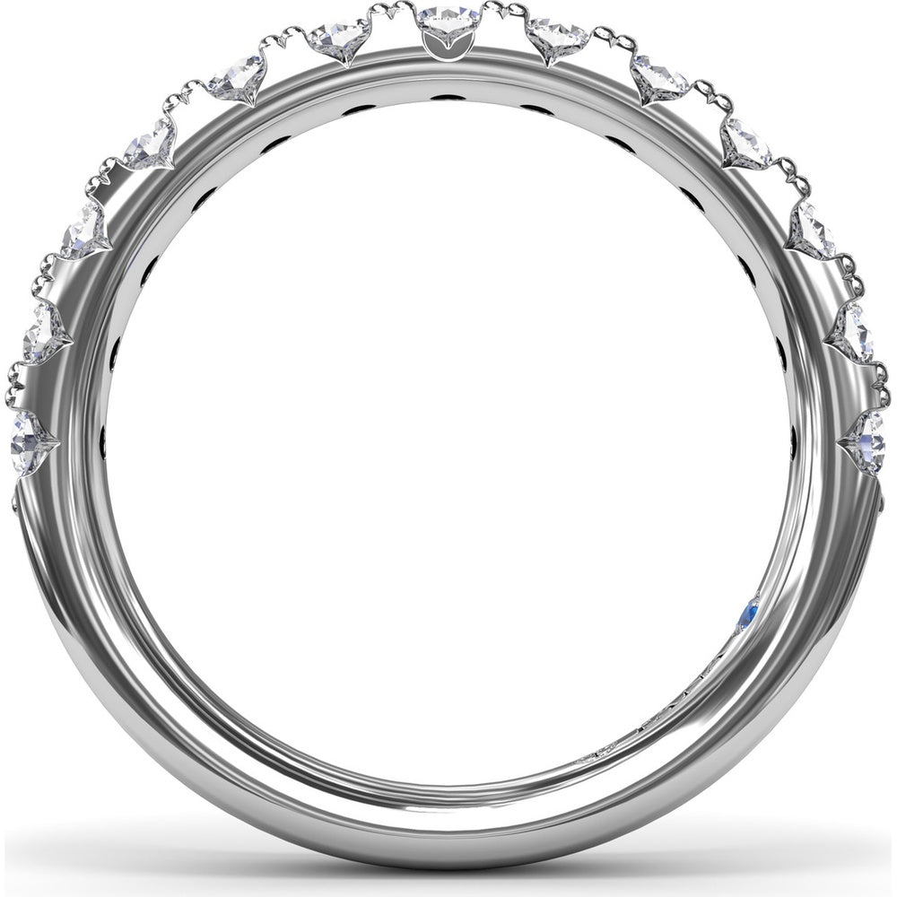 Diamond Wedding Band with Shared-Prong Set Round Brilliant Diamonds by Fana - 0.74 Carat Total Diamond Weight