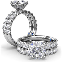 Diamond Wedding Band with Shared-Prong Set Round Brilliant Diamonds by Fana - 0.74 Carat Total Diamond Weight