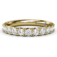 Diamond Wedding Band with Shared-Prong Set Round Brilliant Diamonds by Fana - 0.74 Carat Total Diamond Weight
