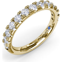 Diamond Wedding Band with Shared-Prong Set Round Brilliant Diamonds by Fana - 0.74 Carat Total Diamond Weight