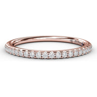 Diamond Wedding Band with Shared-Prong Set Round Diamonds by Fana - 0.18 Carat Total Diamond Weight