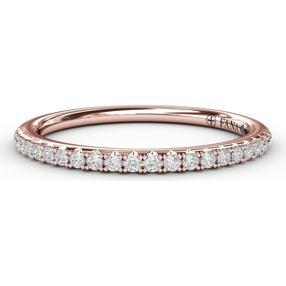 Diamond Wedding Band with Shared-Prong Set Round Diamonds by Fana - 0.18 Carat Total Diamond Weight