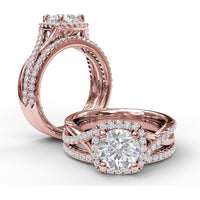 Diamond Wedding Band with Shared-Prong Set Round Diamonds by Fana - 0.22 Carat Total Diamond Weight