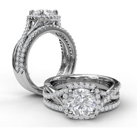 Diamond Wedding Band with Shared-Prong Set Round Diamonds by Fana - 0.22 Carat Total Diamond Weight