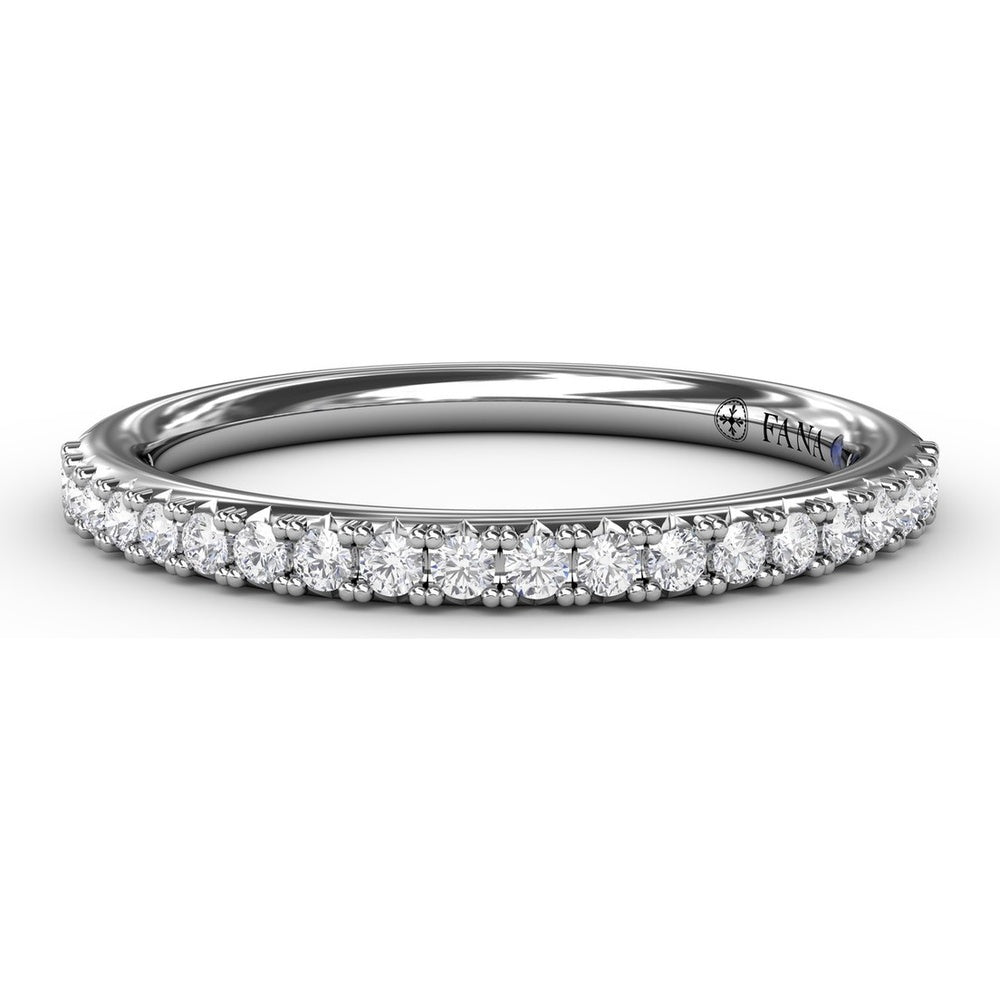 Diamond Wedding Band with Shared-Prong Set Round Diamonds by Fana - 0.22 Carat Total Diamond Weight