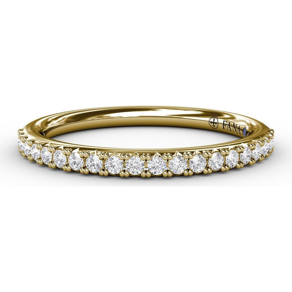 Diamond Wedding Band with Shared-Prong Set Round Diamonds by Fana - 0.22 Carat Total Diamond Weight