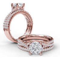 Diamond Wedding Band with Shared-Prong Set Round Diamonds by Fana - 0.24 Carat Total Diamond Weight