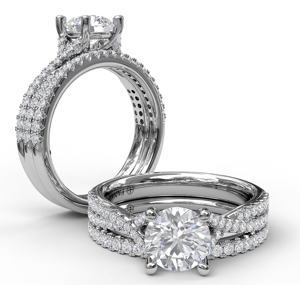 Diamond Wedding Band with Shared-Prong Set Round Diamonds by Fana - 0.24 Carat Total Diamond Weight