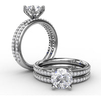 Diamond Wedding Band with Shared-Prong Set Round Diamonds by Fana - 0.27 Carat Total Diamond Weight