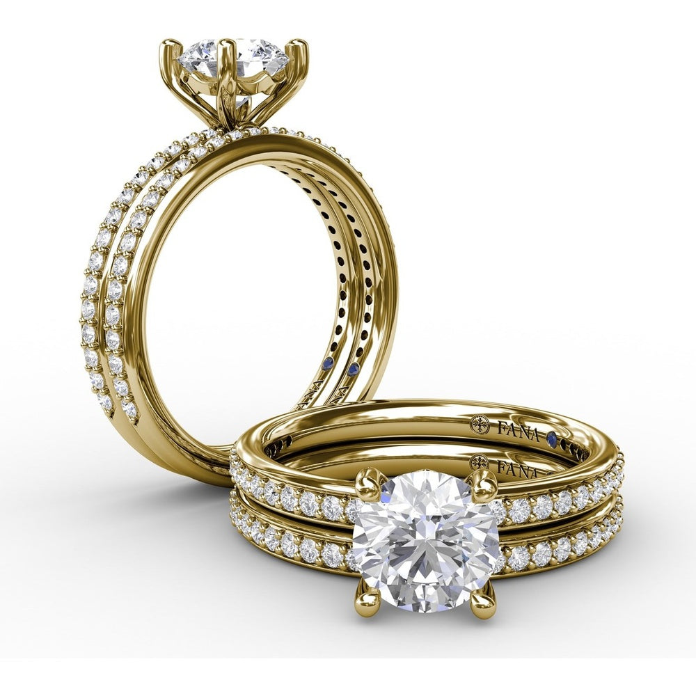Diamond Wedding Band with Shared-Prong Set Round Diamonds by Fana - 0.27 Carat Total Diamond Weight