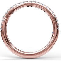 Diamond Wedding Band with Shared-Prong Set Round Diamonds by Fana - 0.28 Carat Total Diamond Weight