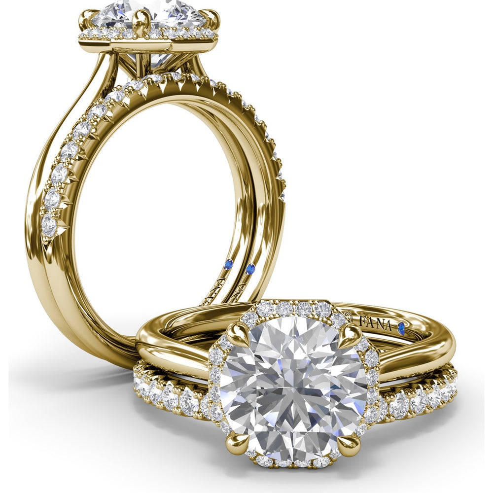 Diamond Wedding Band with Shared-Prong Set Round Diamonds by Fana - 0.28 Carat Total Diamond Weight