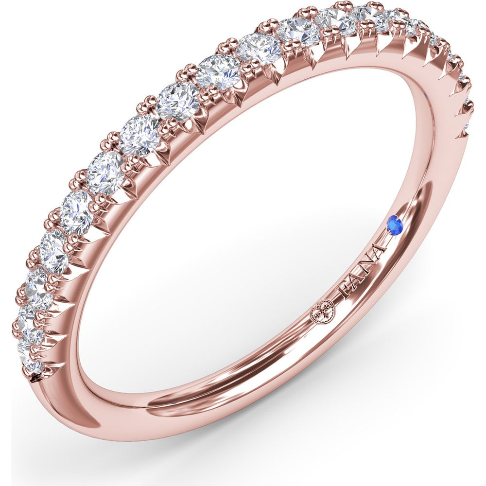 Diamond Wedding Band with Shared-Prong Set Round Diamonds by Fana - 0.28 Carat Total Diamond Weight