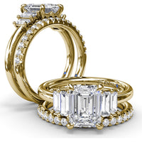 Diamond Wedding Band with Shared-Prong Set Round Diamonds by Fana - 0.28 Carat Total Diamond Weight
