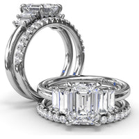 Diamond Wedding Band with Shared-Prong Set Round Diamonds by Fana - 0.28 Carat Total Diamond Weight