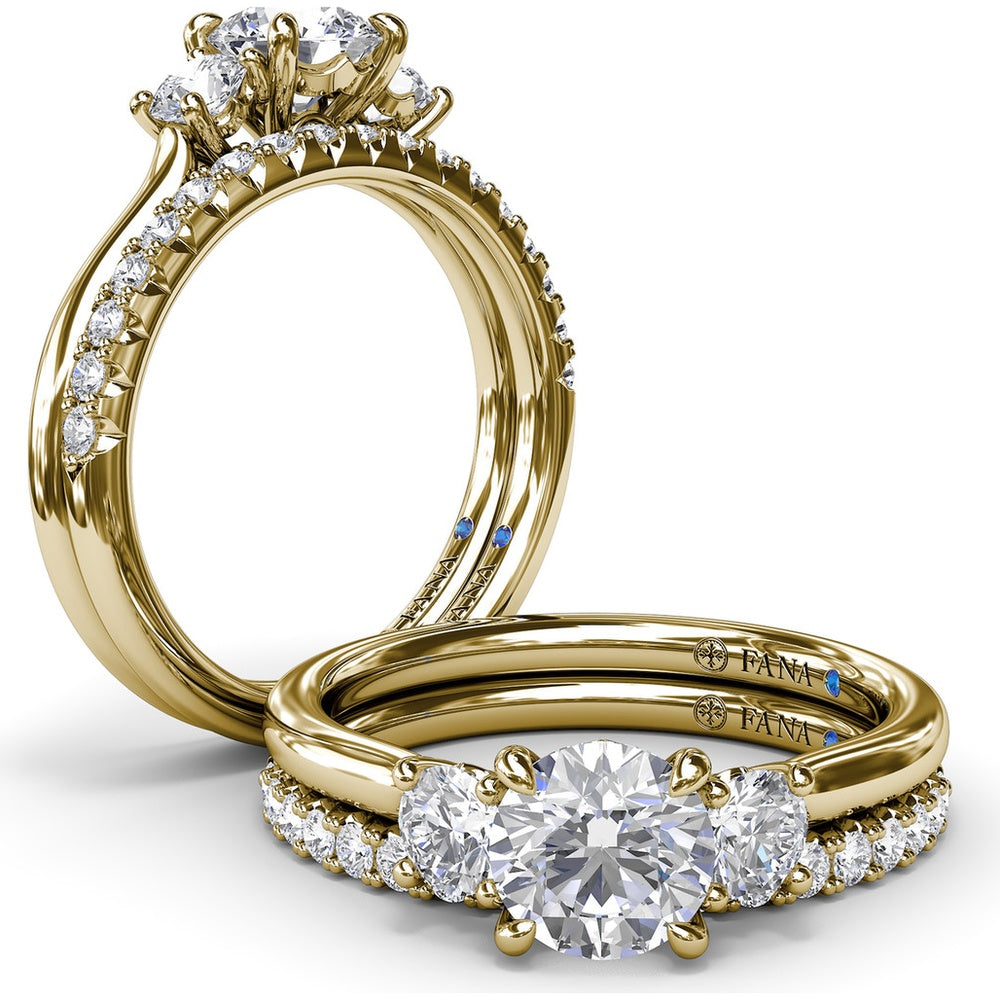 Diamond Wedding Band with Shared-Prong Set Round Diamonds by Fana - 0.28 Carat Total Diamond Weight