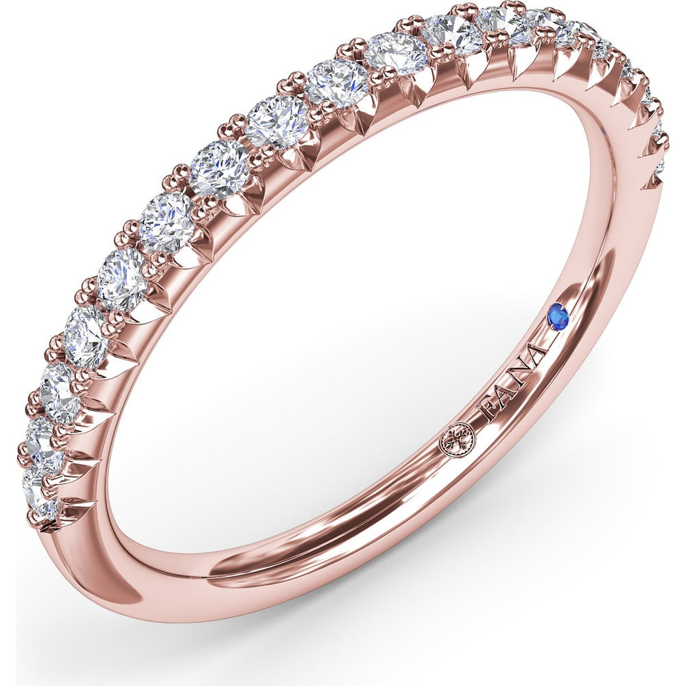 Diamond Wedding Band with Shared-Prong Set Round Diamonds by Fana - 0.28 Carat Total Diamond Weight
