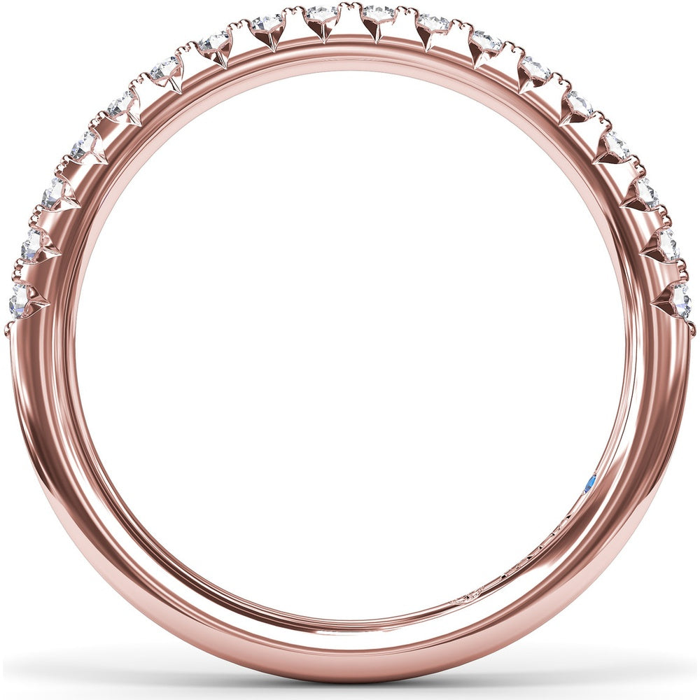 Diamond Wedding Band with Shared-Prong Set Round Diamonds by Fana - 0.28 Carat Total Diamond Weight