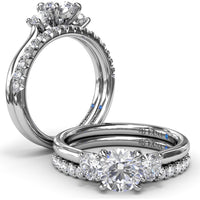 Diamond Wedding Band with Shared-Prong Set Round Diamonds by Fana - 0.28 Carat Total Diamond Weight