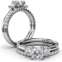Diamond Wedding Band with Shared-Prong Set Round Diamonds by Fana - 0.28 Carat Total Diamond Weight