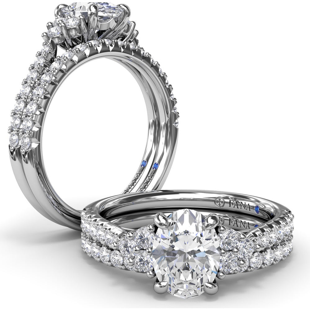 Diamond Wedding Band with Shared-Prong Set Round Diamonds by Fana - 0.30 Carat Total Diamond Weight