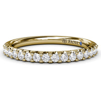 Diamond Wedding Band with Shared-Prong Set Round Diamonds by Fana - 0.34 Carat Total Diamond Weight