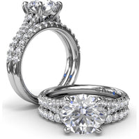 Diamond Wedding Band with Shared-Prong Set Round Diamonds by Fana - 0.34 Carat Total Diamond Weight
