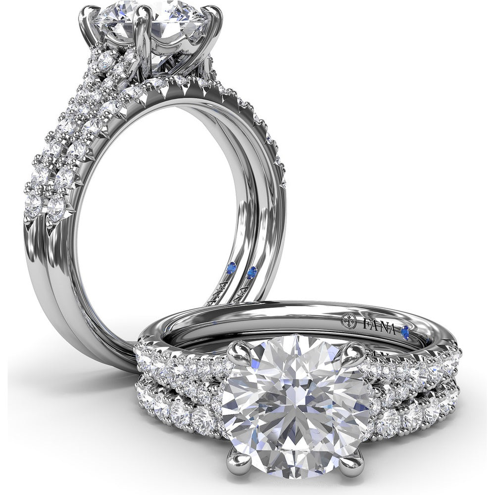 Diamond Wedding Band with Shared-Prong Set Round Diamonds by Fana - 0.34 Carat Total Diamond Weight