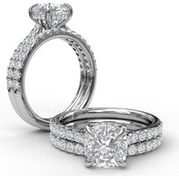 Diamond Wedding Band with Shared-Prong Set Round Diamonds by Fana - 0.36 Carat Total Diamond Weight