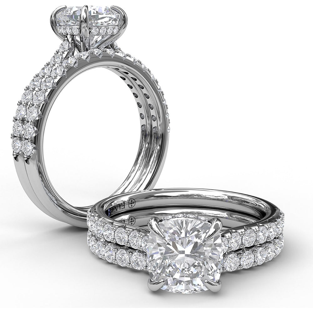 Diamond Wedding Band with Shared-Prong Set Round Diamonds by Fana - 0.36 Carat Total Diamond Weight