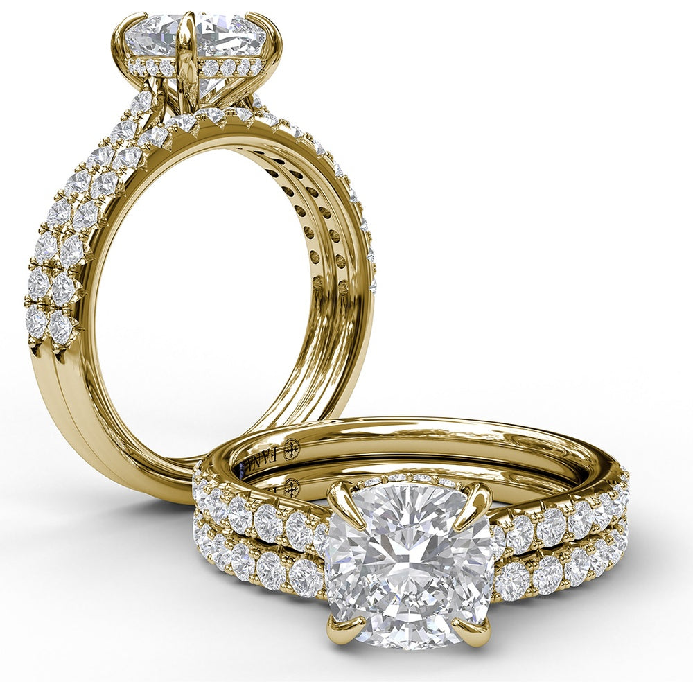 Diamond Wedding Band with Shared-Prong Set Round Diamonds by Fana - 0.36 Carat Total Diamond Weight