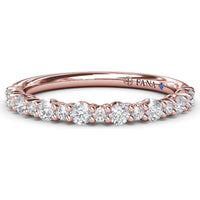 Diamond Wedding Band with Shared-Prong Set Round Diamonds by Fana - 0.36 Carat Total Diamond Weight