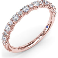 Diamond Wedding Band with Shared-Prong Set Round Diamonds by Fana - 0.36 Carat Total Diamond Weight