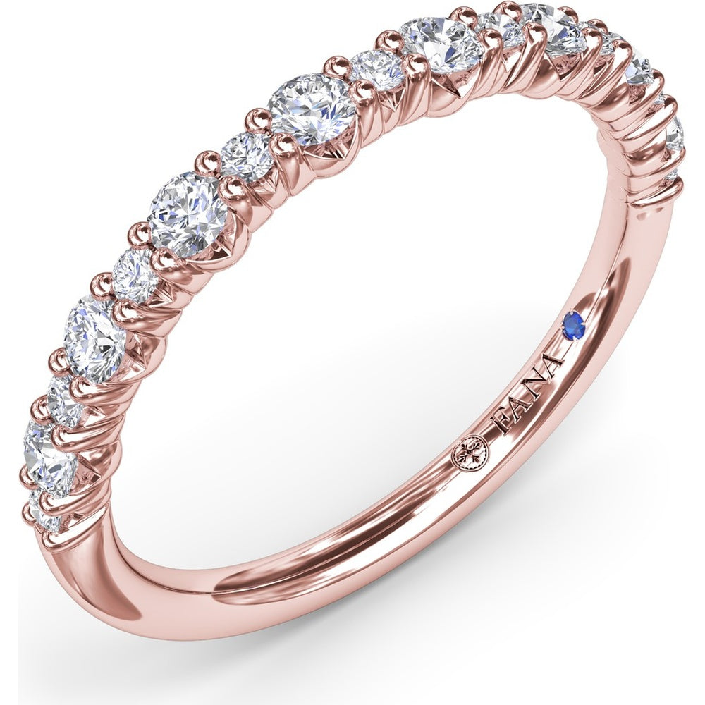 Diamond Wedding Band with Shared-Prong Set Round Diamonds by Fana - 0.36 Carat Total Diamond Weight