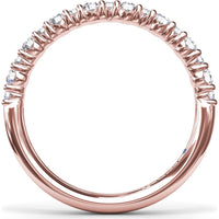 Diamond Wedding Band with Shared-Prong Set Round Diamonds by Fana - 0.36 Carat Total Diamond Weight
