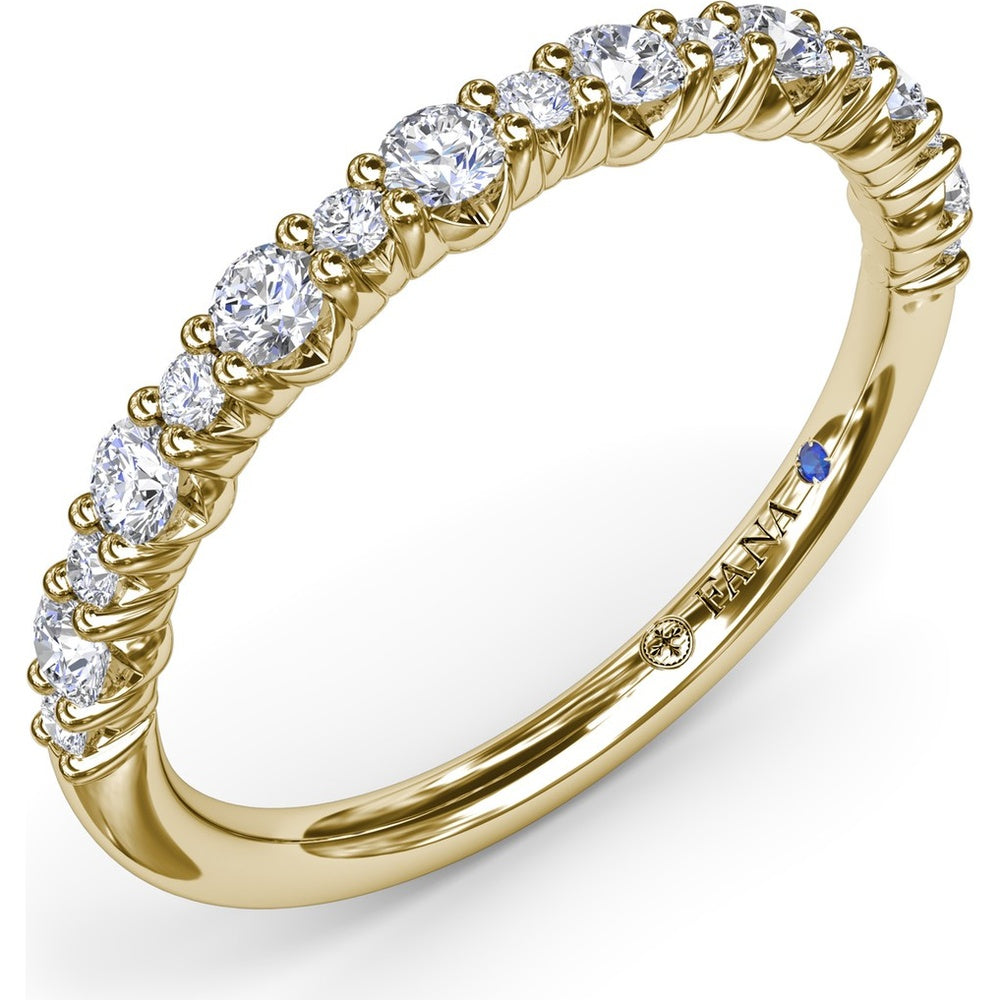 Diamond Wedding Band with Shared-Prong Set Round Diamonds by Fana - 0.36 Carat Total Diamond Weight