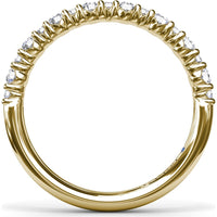 Diamond Wedding Band with Shared-Prong Set Round Diamonds by Fana - 0.36 Carat Total Diamond Weight