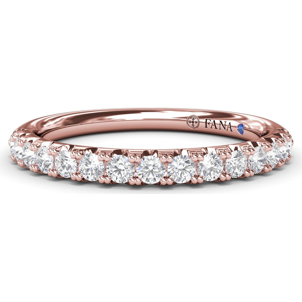 Diamond Wedding Band with Shared-Prong Set Round Diamonds by Fana - 0.41 Carat Total Diamond Weight
