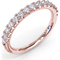 Diamond Wedding Band with Shared-Prong Set Round Diamonds by Fana - 0.41 Carat Total Diamond Weight