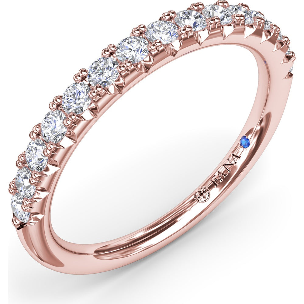 Diamond Wedding Band with Shared-Prong Set Round Diamonds by Fana - 0.41 Carat Total Diamond Weight